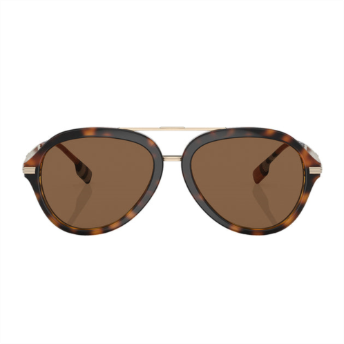 Burberry jude be 4377 300273 58mm unisex aviator sunglasses