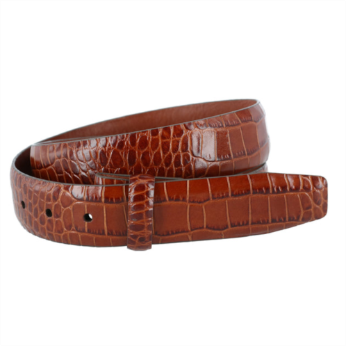 Trafalgar leather mock croc print belt strap