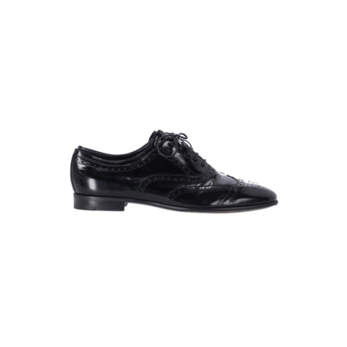 Prada lace up brogues in black patent leather