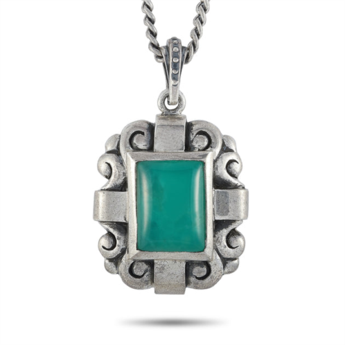 King Baby silver and chrysoprase scrollwork pendant necklace