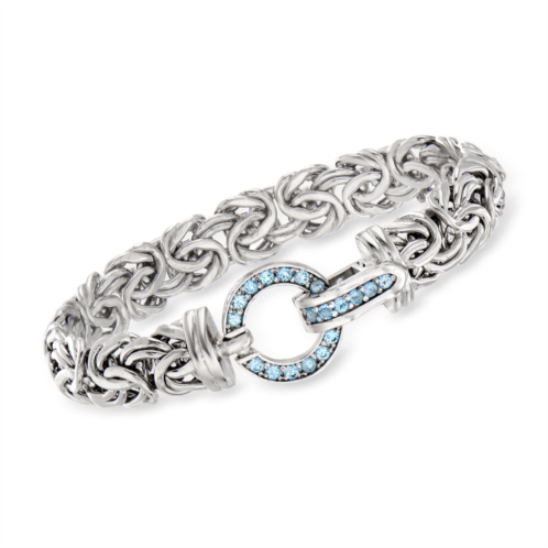 Ross-Simons sky blue topaz byzantine bracelet in sterling silver