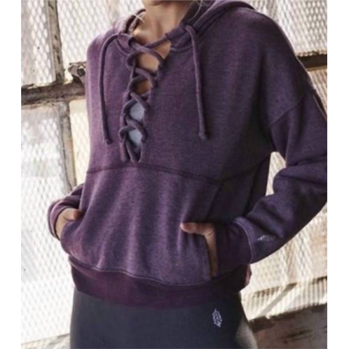 Free People believe it hooded lace up in plum