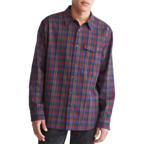 Calvin Klein big & tall mens flannel collared button-down shirt