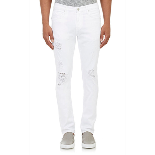 J Brand mens tyler white solace distressed slim fit jeans