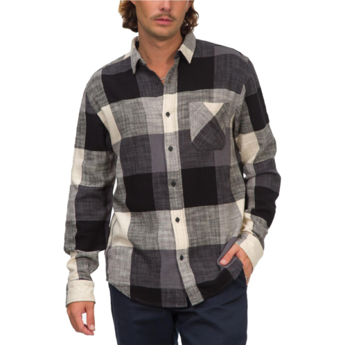 Junk Food mens collared large plaid button-down shirt