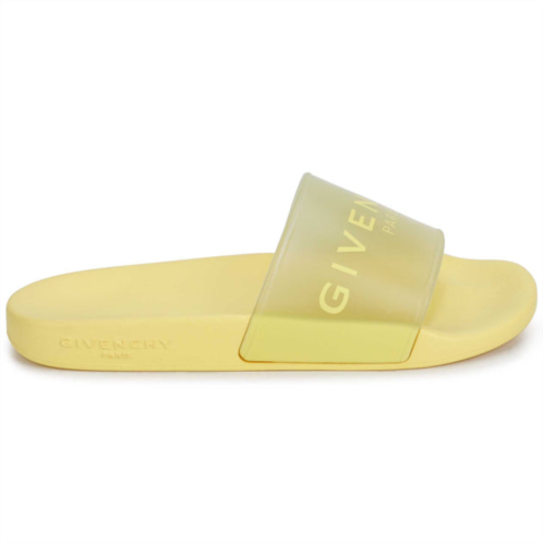 Givenchy yellow logo rubber slides