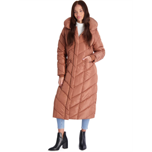 Steve Madden womens fleece lined quilted maxi coat