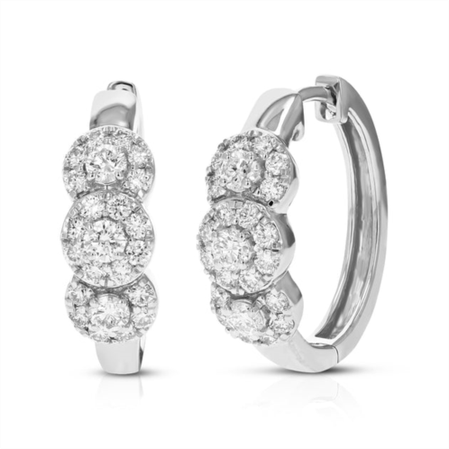Vir Jewels 1 cttw round lab grown diamond hoop earrings in .925 sterling silver prong set 2/3 inch