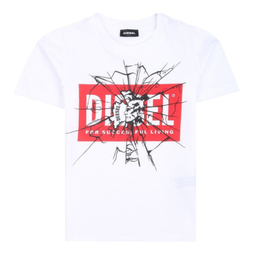 Diesel white shatter logo t-shirt