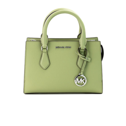 Michael Kors sheila small sage vegan leather center zip satchel purse womens bag