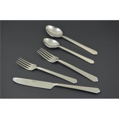 Vibhsa stainless steel flatware set of 20 pieces (silver glossy)