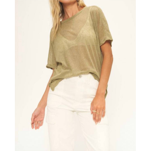 PROJECT SOCIAL T be my baby seamed mesh relaxed tee in washed martini olive