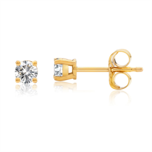 MAX + STONE certified 14k yellow gold lab grown diamond solitaire stud earrings (1/4 ct.tw)
