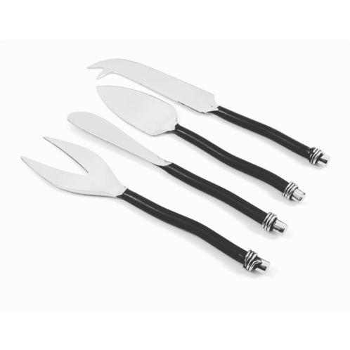 Vibhsa cheese knives set of 4 (stainless steel, curved handle)