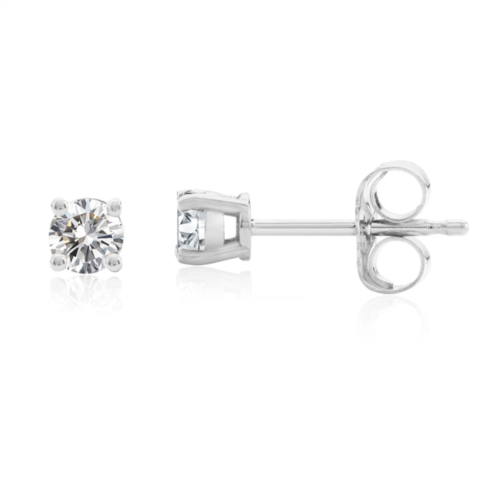 MAX + STONE certified 14k white gold lab grown diamond solitaire stud earrings (1/4 ct.tw)