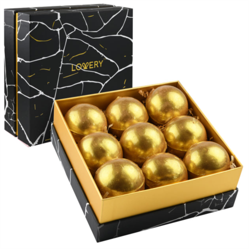 Lovery 24k gold bath bombs gift box, 9 handmade spa bombs