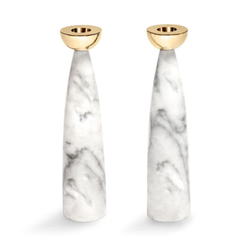 ANNA New York coluna candle holders marble & gold