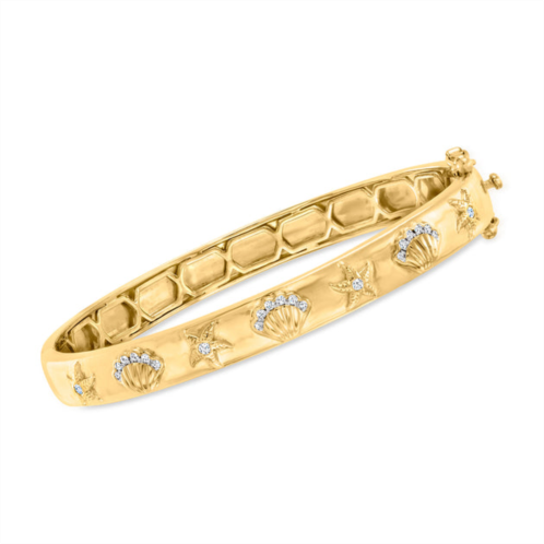 Ross-Simons diamond sea life bangle bracelet in 18kt gold over sterling