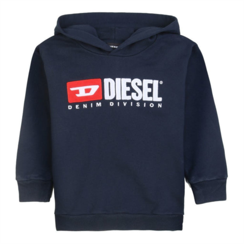 Diesel navy logo hooded sweatshirt