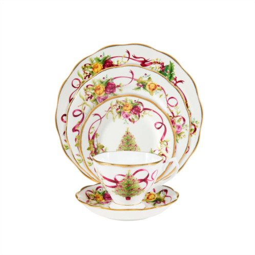 ROYAL ALBERT old country roses christmas tree 5-piece place setting