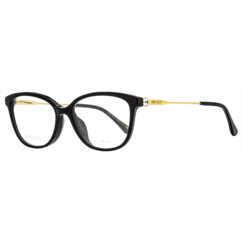 Jimmy Choo womens rectangular eyeglasses jc325f 807 black/gold 53mm
