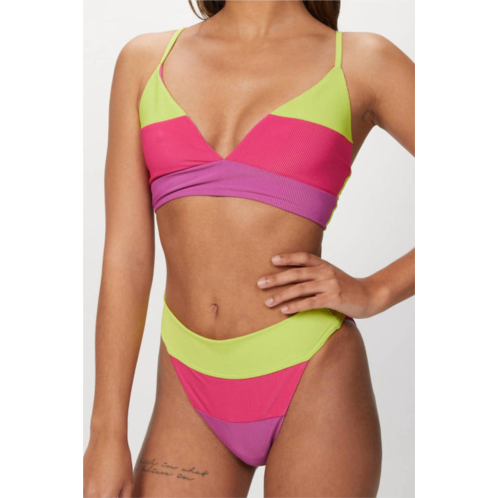 Beach Riot riza top in lime punch colorblock