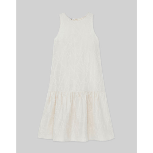 Lafayette 148 New York sunburst fil coup organic cotton peplum dress