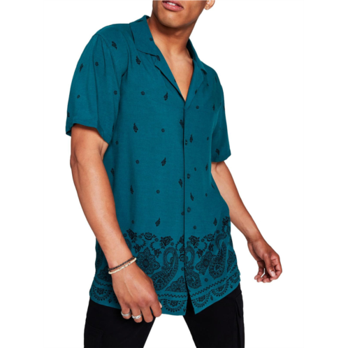 And Now This mens woven paisley button-down shirt
