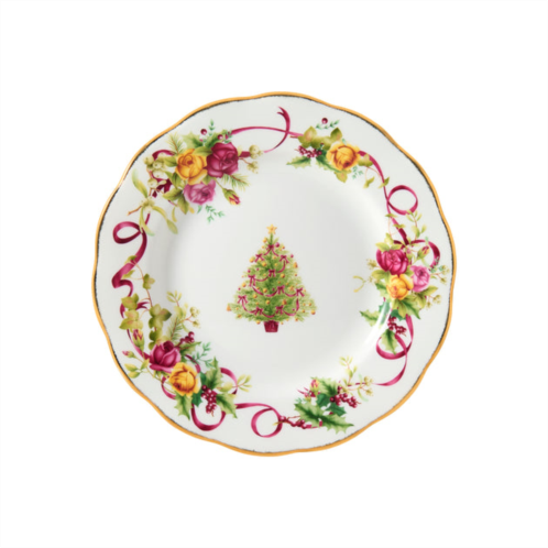 ROYAL ALBERT old country roses christmas tree plate 8.3in