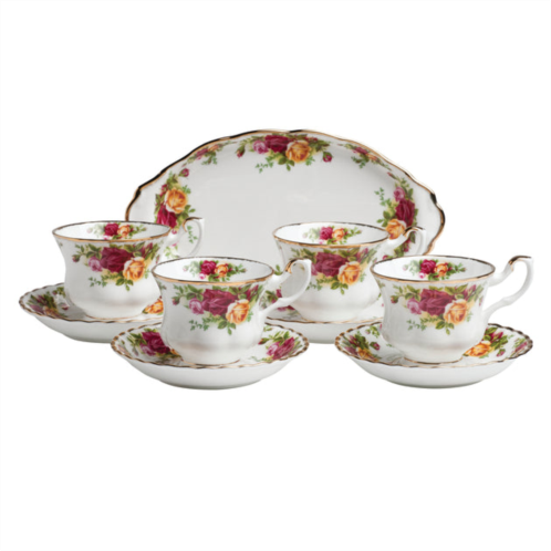 Royal Albert old country roses complete tea set, 9 piece set
