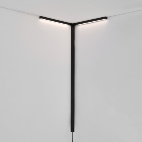Jonathan Y madsen 18.25 2-light modern minimalist iron integrated plug-in led sconce for ceiling corner, black
