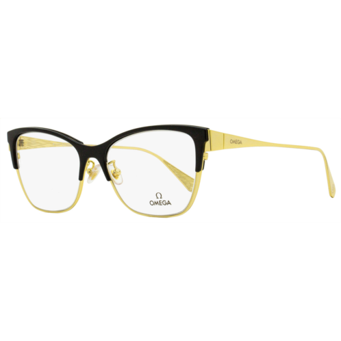 Omega womens butterfly eyeglasses om5001h 001 black/gold 54mm