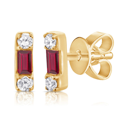 Sabrina Designs 14k gold diamond & ruby stud earrings