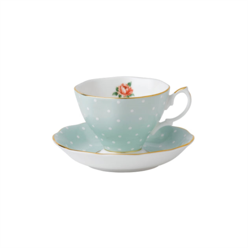 Royal Albert polka rose teacup & saucer 6.5oz
