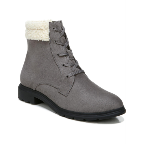 Dr. Scholl networking womens faux suede ankle combat & lace-up boots
