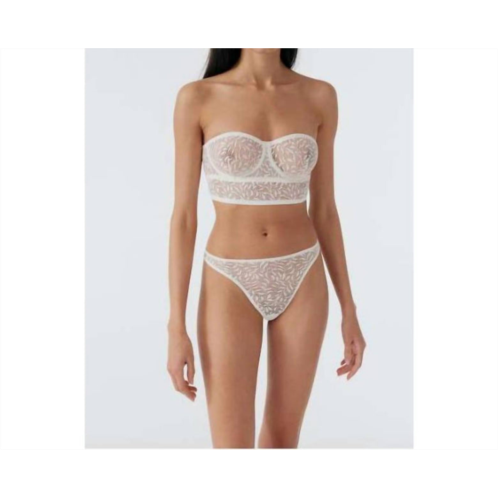 Else acacia long line underwire strapless bra in off white