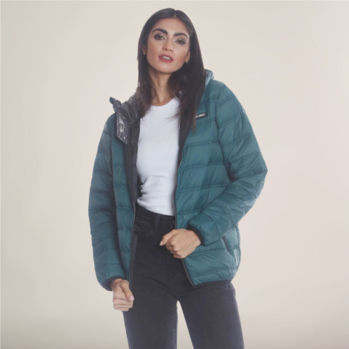 Members Only womens solid packable oversized jacket