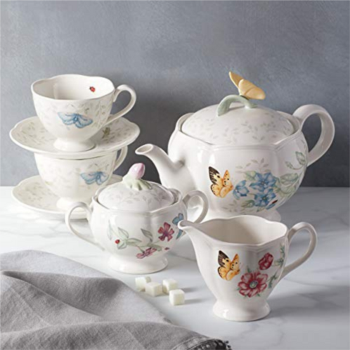 Lenox butterfly meadow 8-piece tea set, service for 2, white