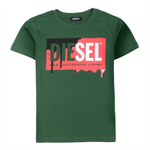 Diesel green drip logo t-shirt