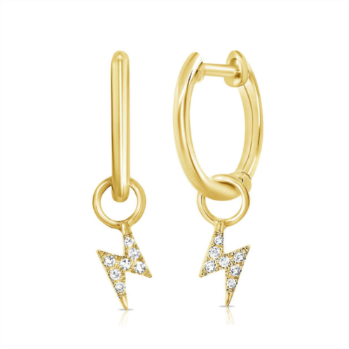 Sabrina Designs 14k gold & diamond lighting bolt earrings