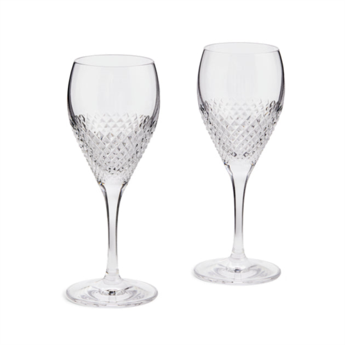 Wedgwood vera wang diamond mosaic wine glass 7.6in h, set of 2