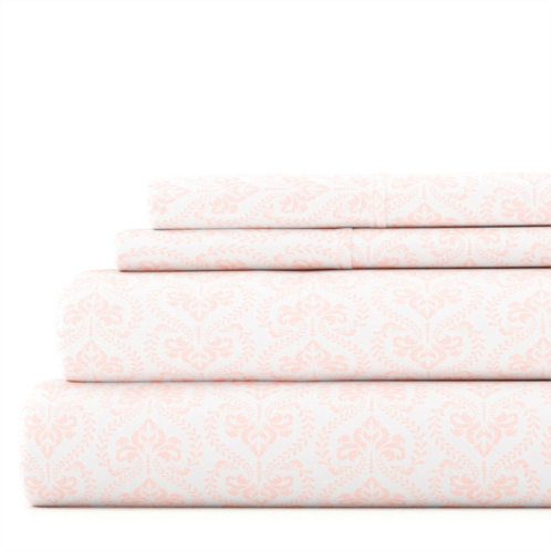 Ienjoy Home classic in pink pattern sheet set ultra soft microfiber bedding, full