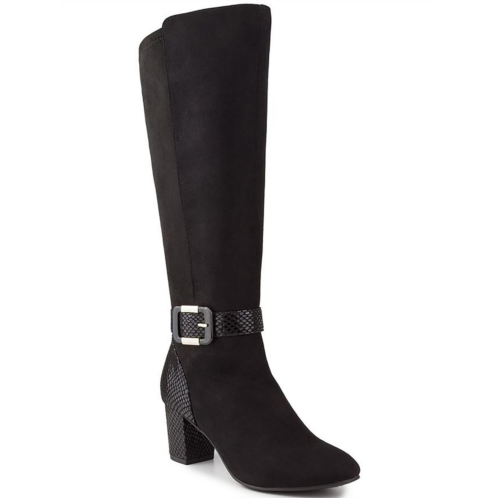 Karen Scott isabell womens faux leather embossed knee-high boots
