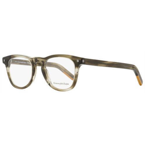 Ermenegildo Zegna mens rectangular eyeglasses ez5137 020 straited transparent gray 49mm