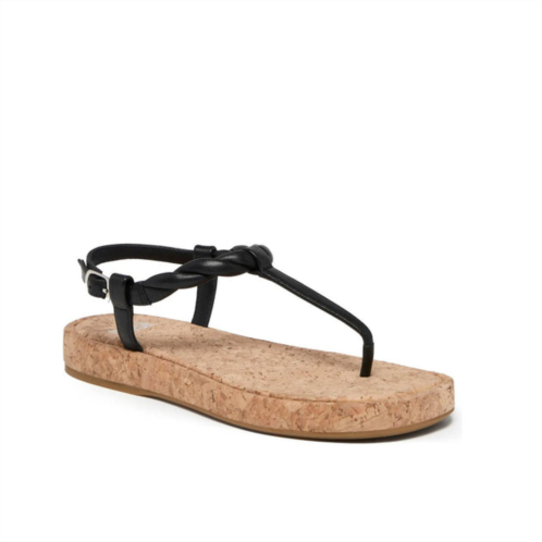 Paige dawn twisted strap sandal in black leather