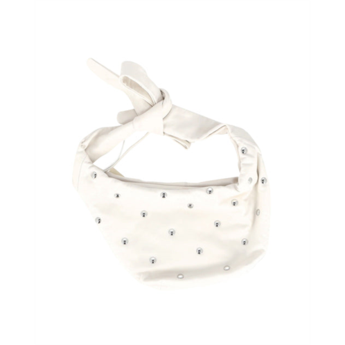 Maje embellished bow bag in white leather