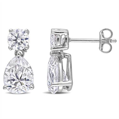 Mimi & Max 5 ct dew created moissanite two-stone earrings in sterling silver