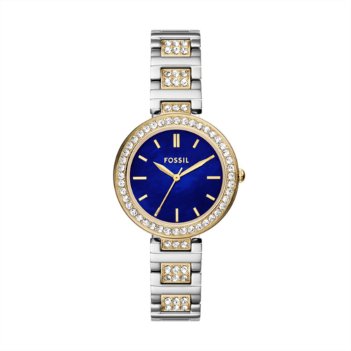 Fossil womens karli three-hand, gold-tone stainless steel watch