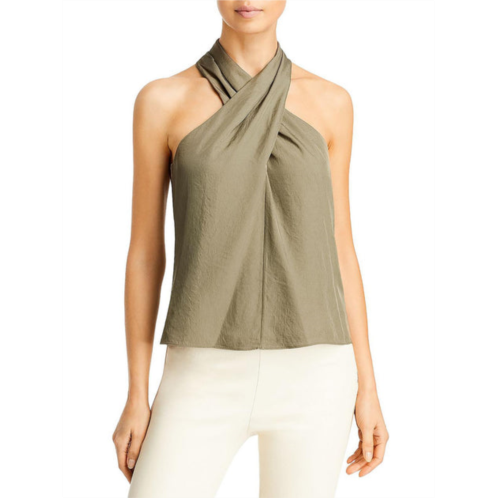 Theory womens twill sleeveless halter top