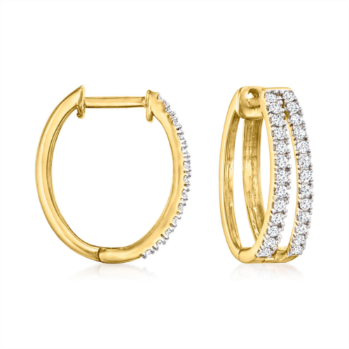 Ross-Simons diamond hoop earrings in 14kt yellow gold